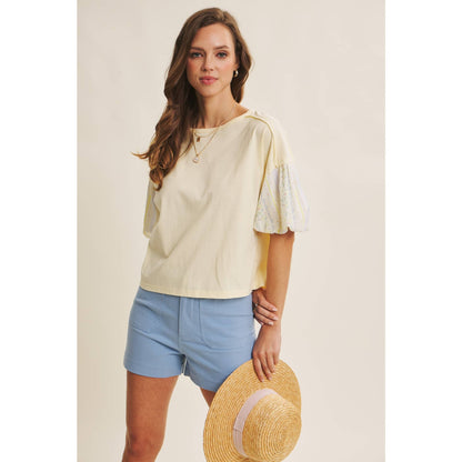 LEMON PUFF SLEEVE BLOUSE