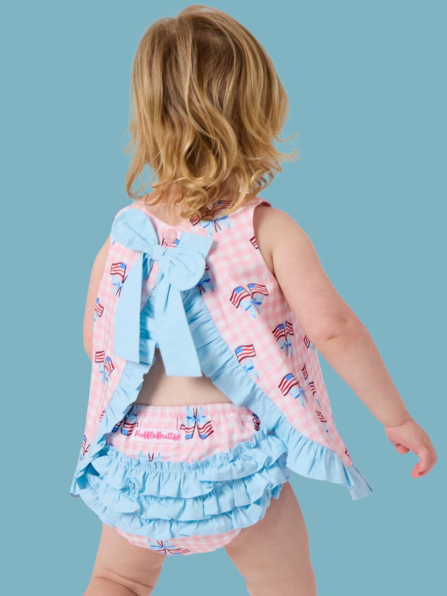 PATRIOTIC GINGHAM BLOOMER SET
