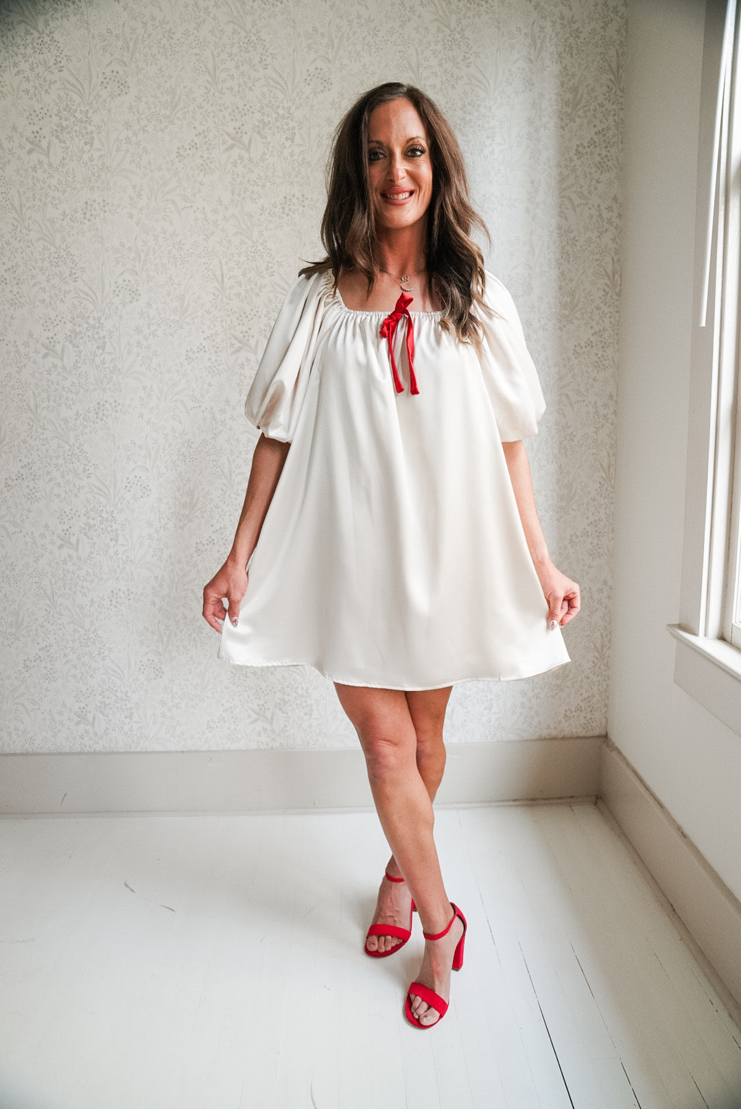THE DAINTY RED BOW DRESS