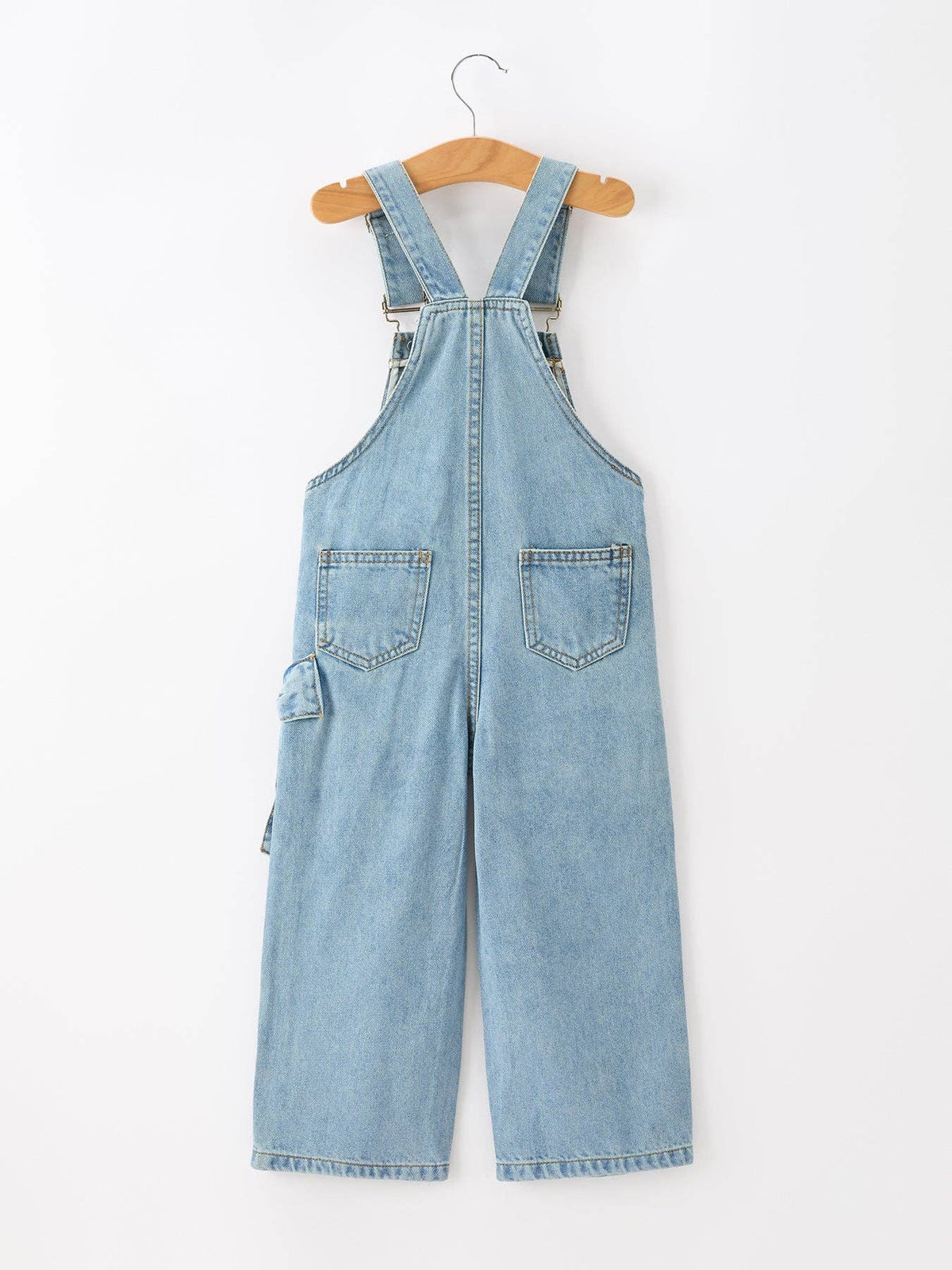 LITTLE DENIM BOW OVERALLS
