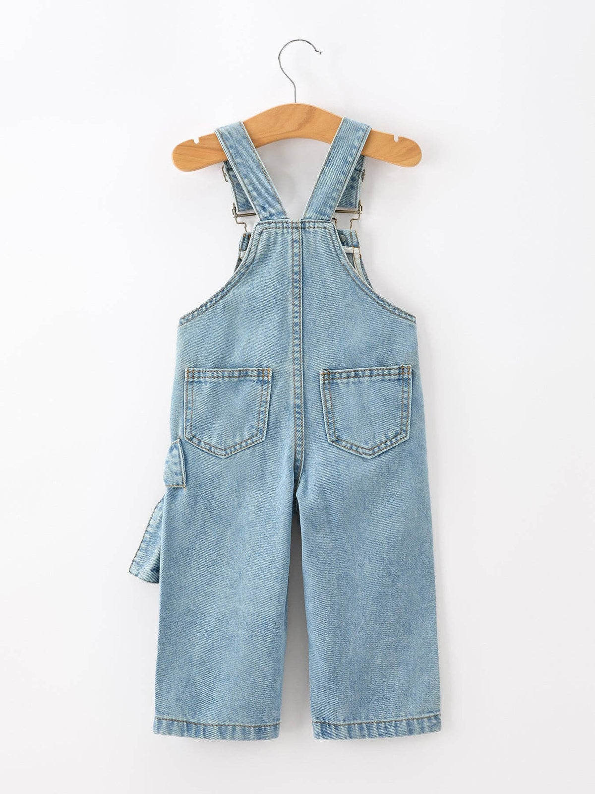 LITTLE DENIM BOW OVERALLS