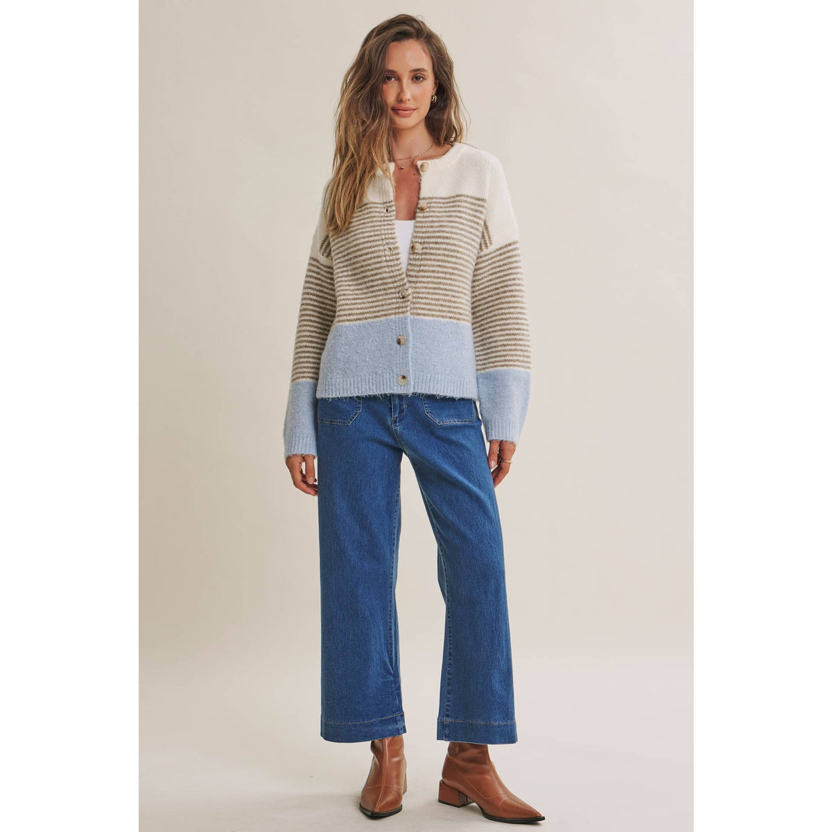 MORNING CHAI STRIPED CARDI