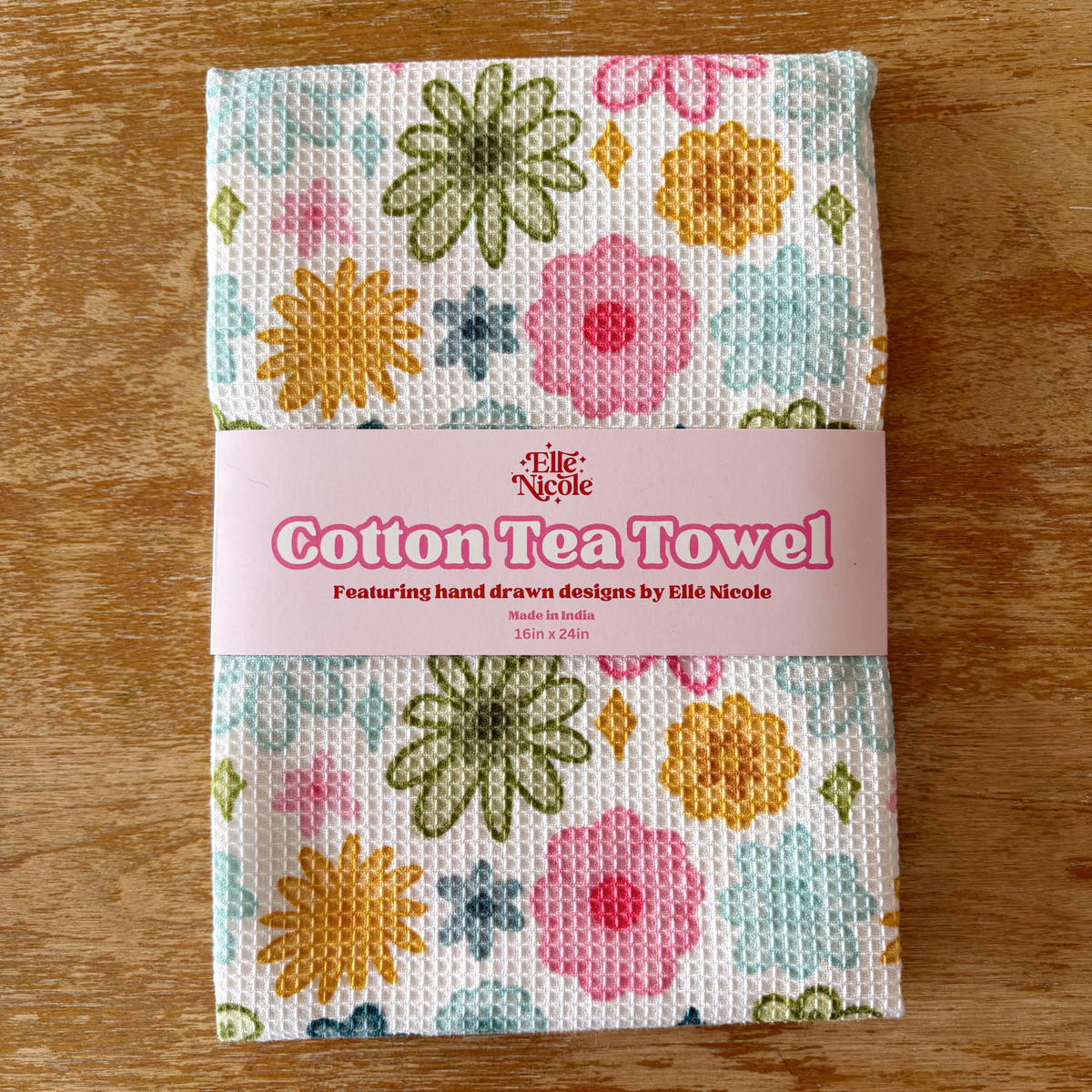 WAFFLE TEA TOWELS || WATERCOLOR FLORALS
