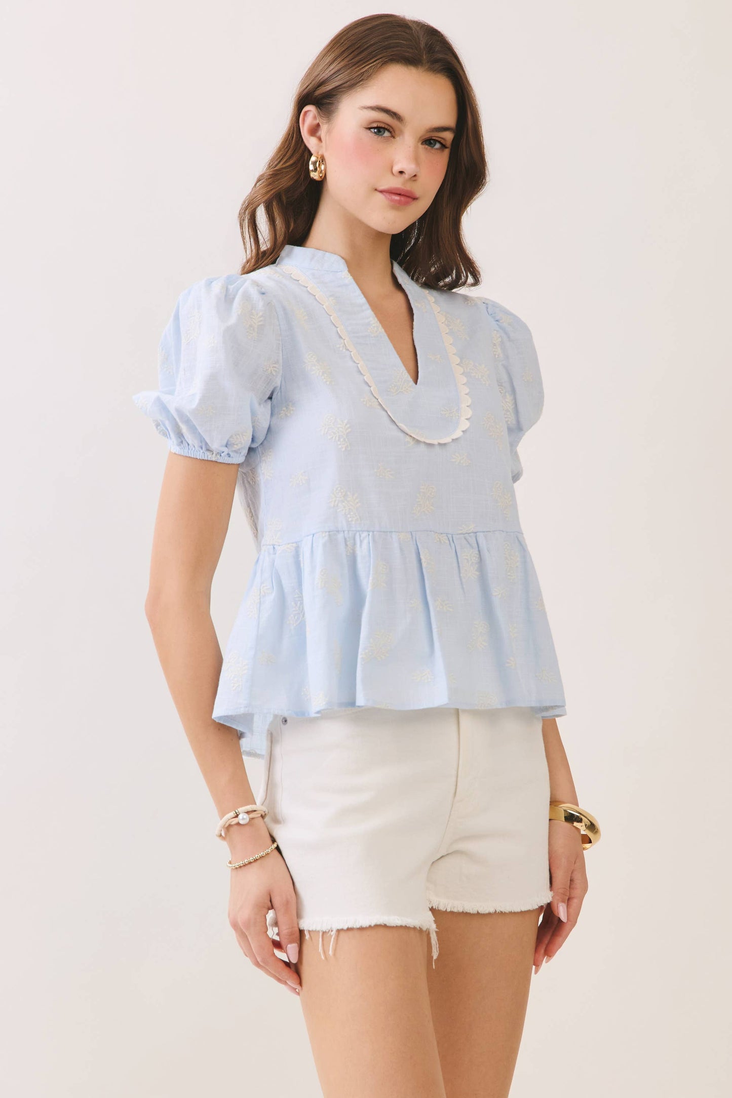 PEPLUM BABY BLUE TOP