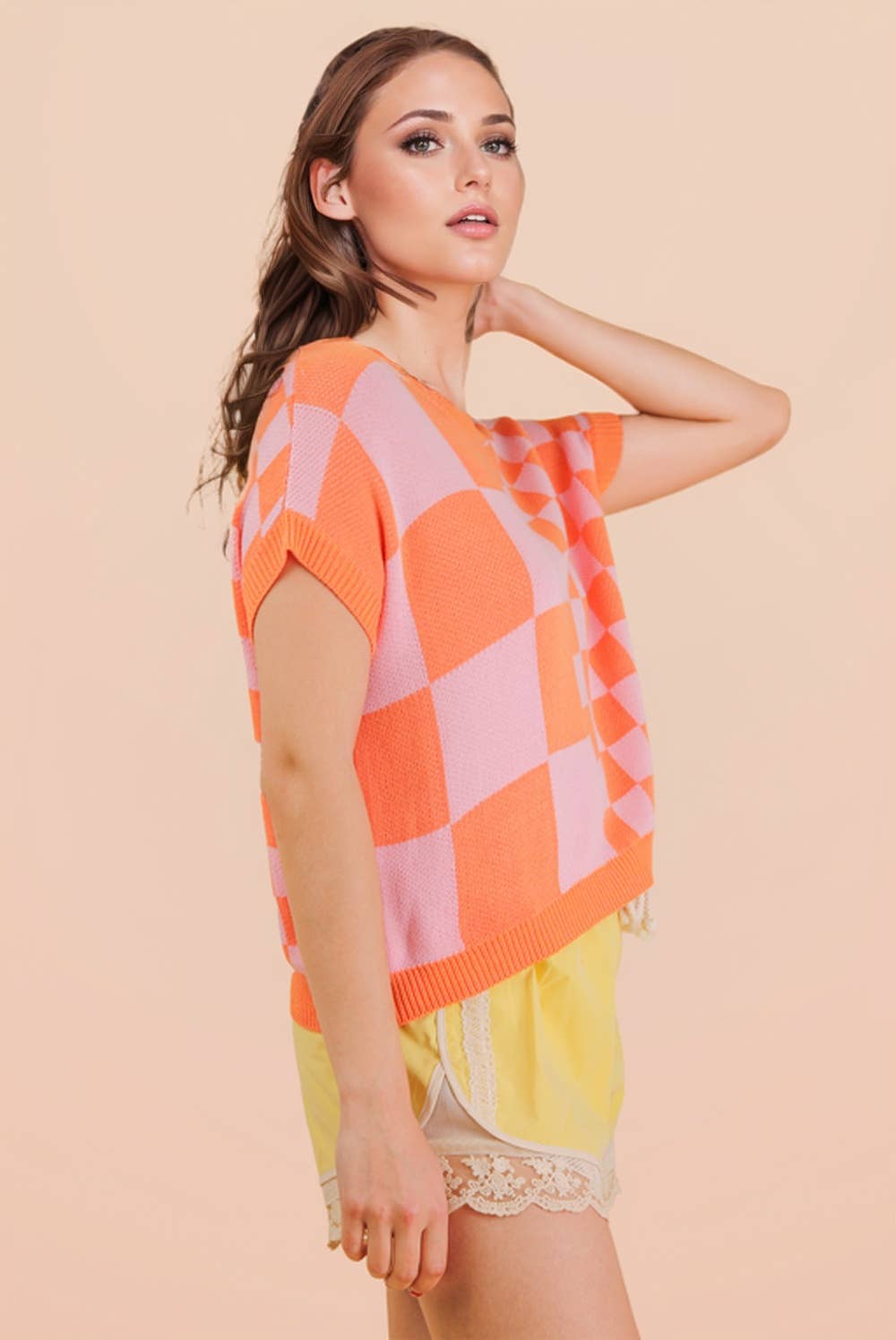 THE CHECKERED KNIT TOP