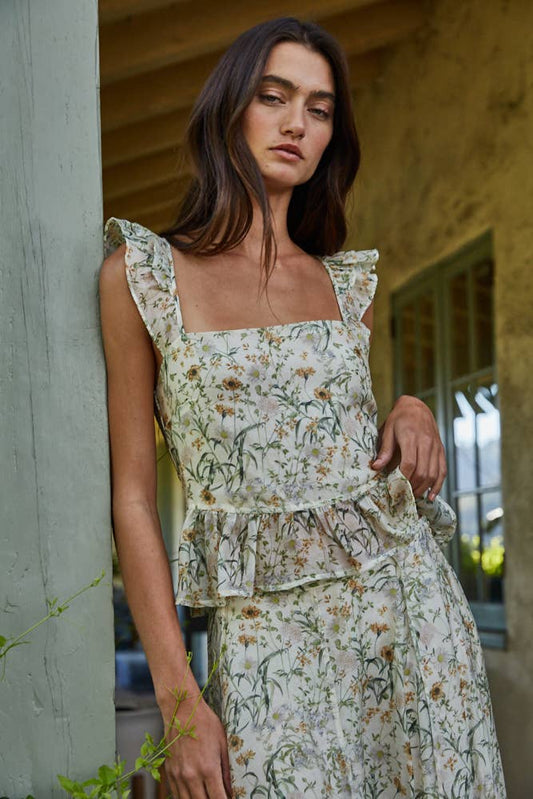 THE FLORAL RUFFLE TOP