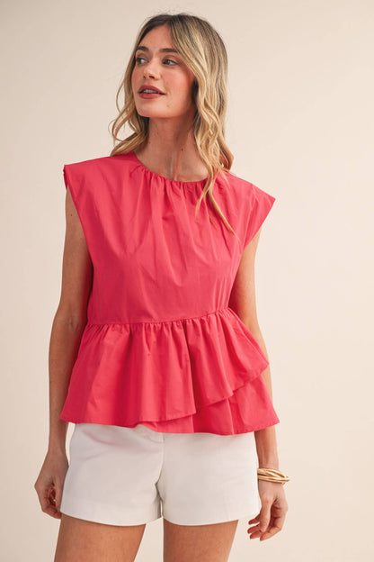 RUFFLED PEPLUM TOP