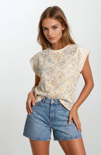 FLORAL MUSCLE TOP