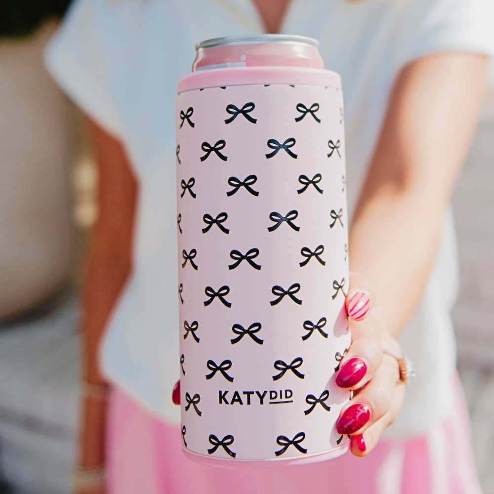 PINK MINI BOW SLIM KOOZIE