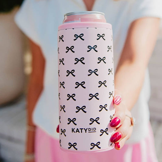 PINK MINI BOW SLIM KOOZIE