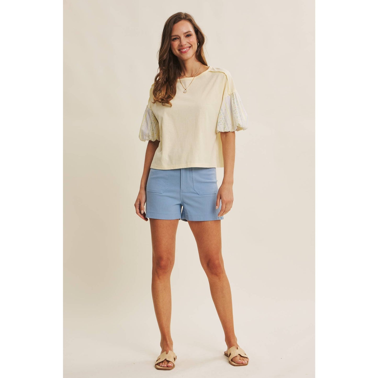 LEMON PUFF SLEEVE BLOUSE