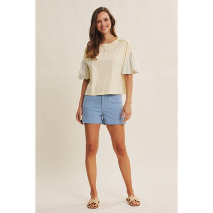 LEMON PUFF SLEEVE BLOUSE