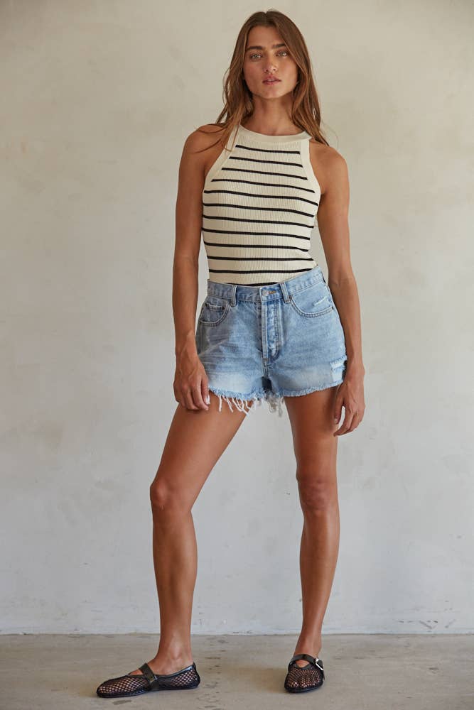 THE KNIT STRIPED TANK