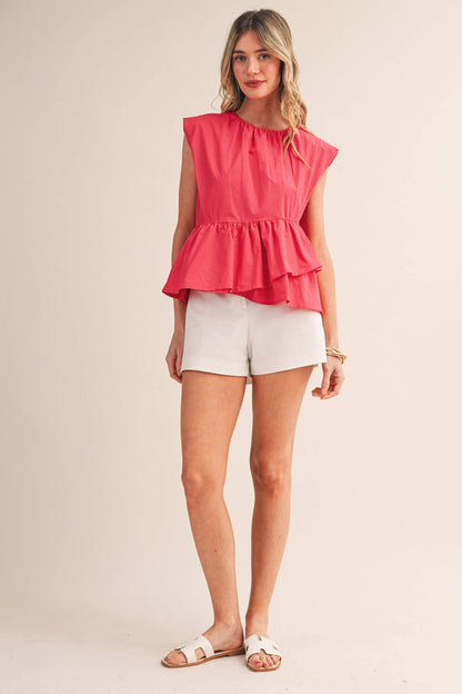 RUFFLED PEPLUM TOP