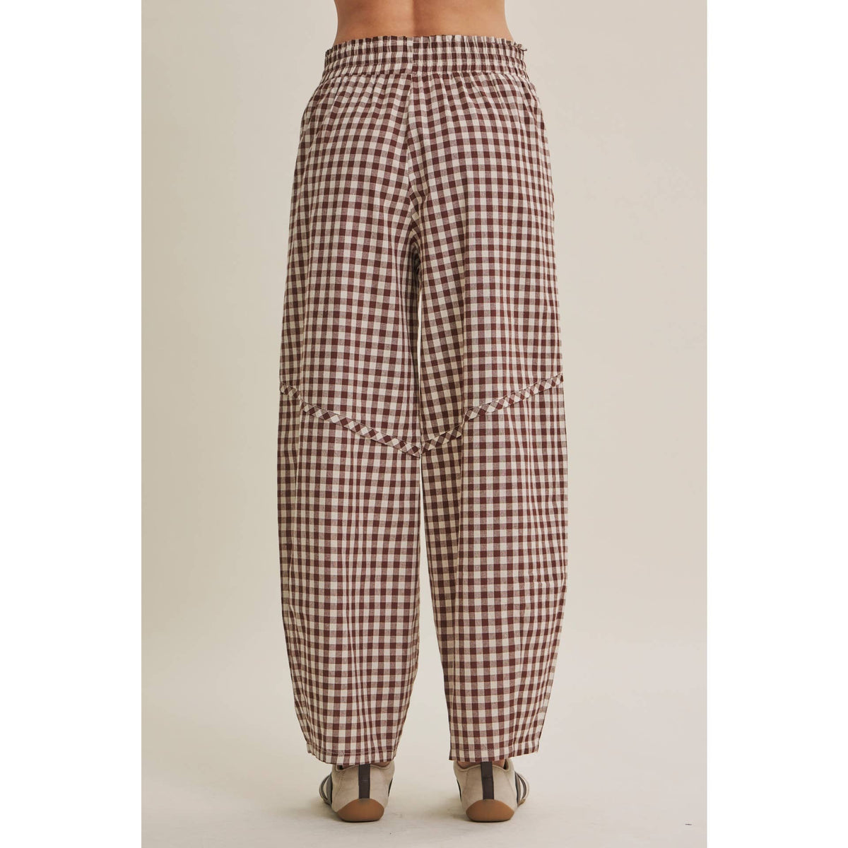 EASY DAY GINGHAM BARREL PANTS