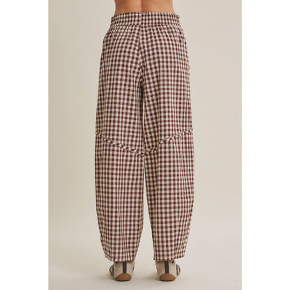 EASY DAY GINGHAM BARREL PANTS
