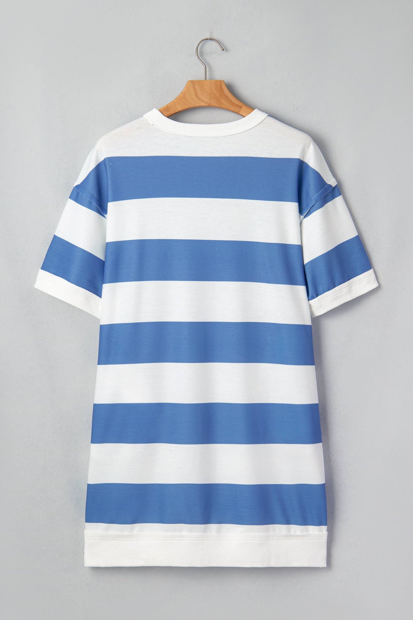 DUSTY BLUE STRIPE TEE DRESS