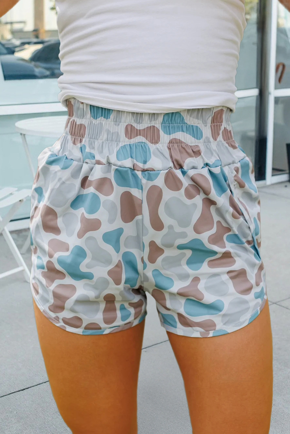 THE TEAL CAMO SHORTS