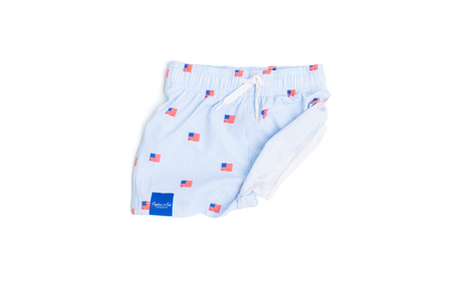 BABY BOY FLAG SWIM TRUNKS