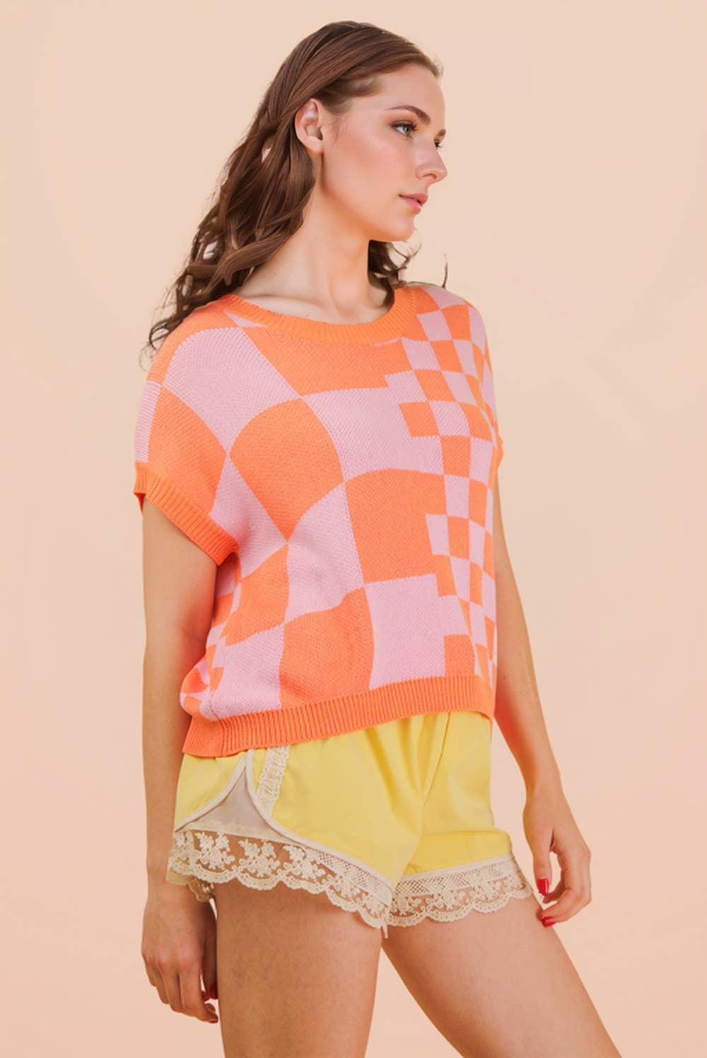 THE CHECKERED KNIT TOP