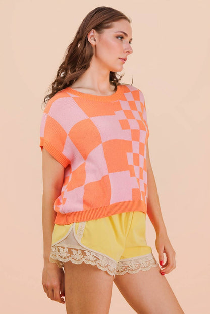 THE CHECKERED KNIT TOP