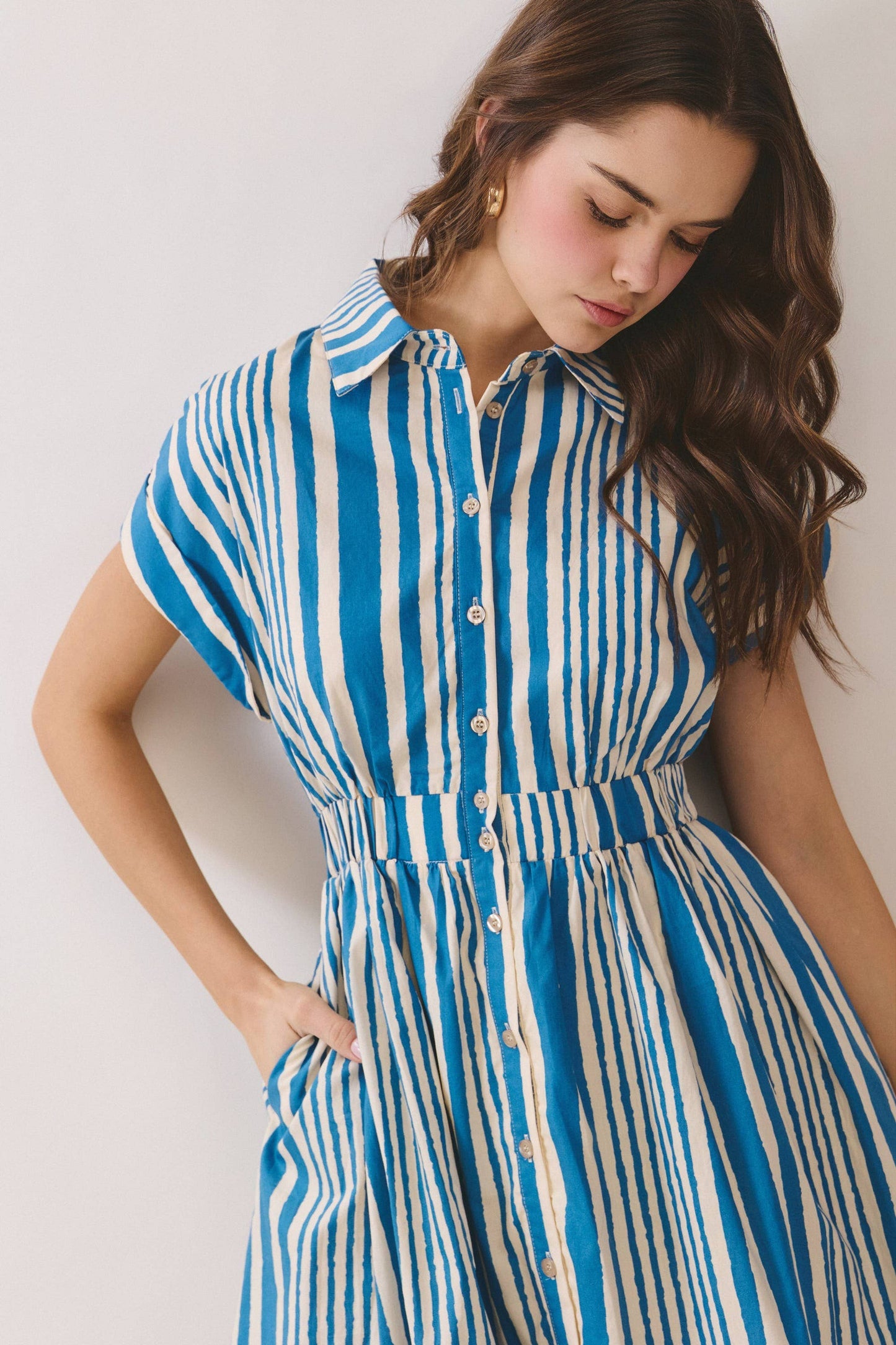 THE BLUE STRIPE MINI DRESS