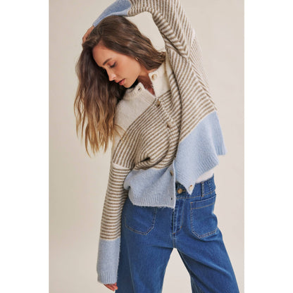 MORNING CHAI STRIPED CARDI