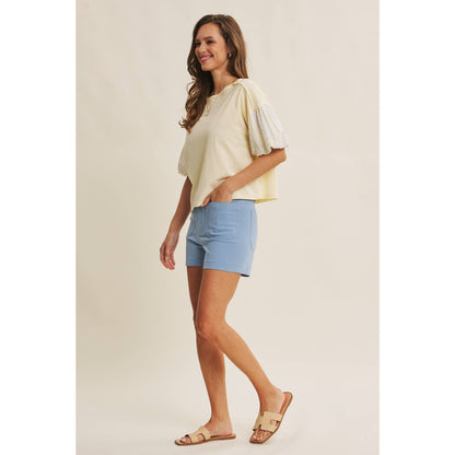 LEMON PUFF SLEEVE BLOUSE