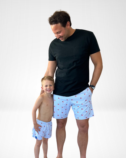 BABY BOY FLAG SWIM TRUNKS