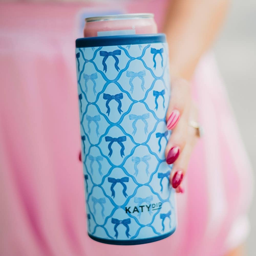BLUE BOW SLIM KOOZIE