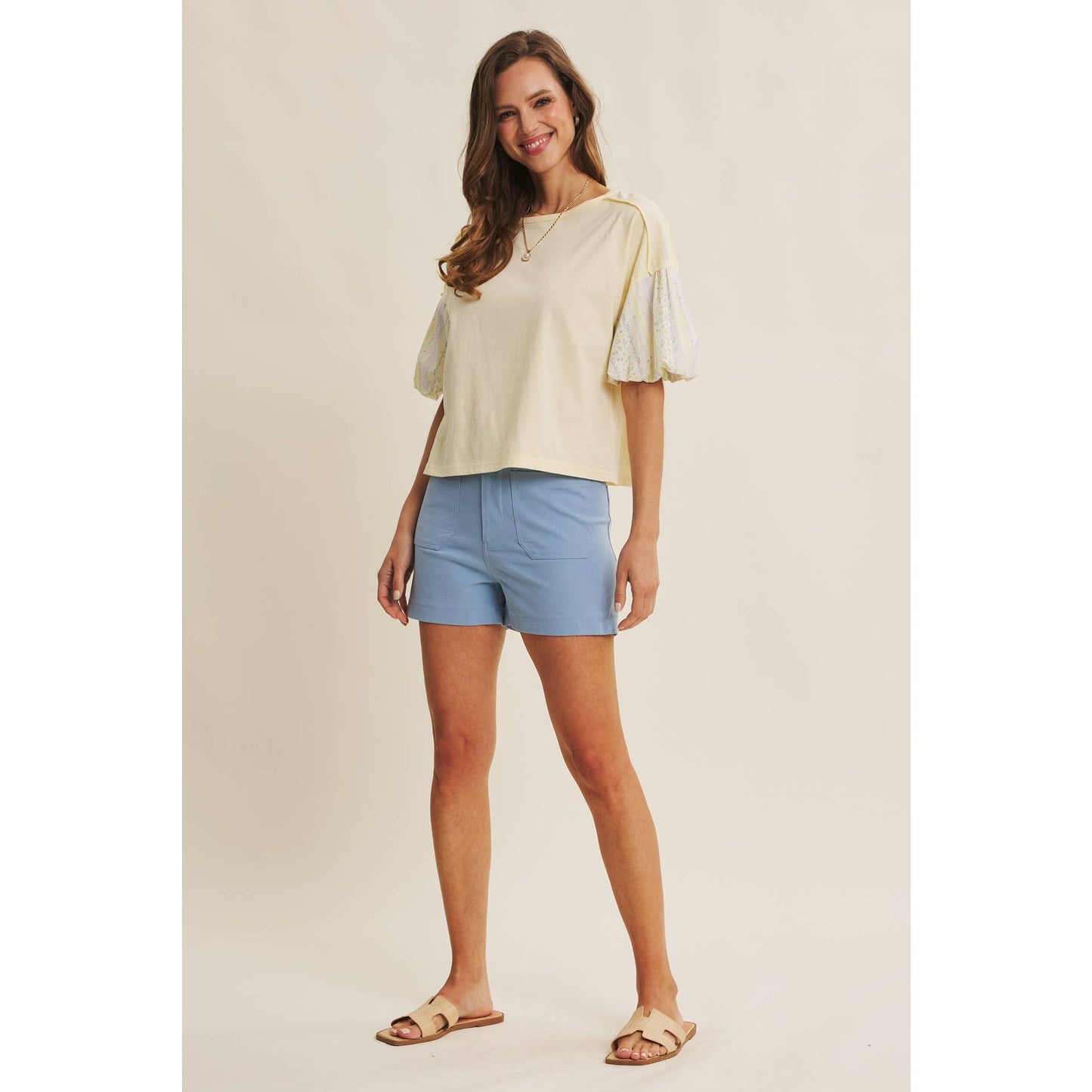 LEMON PUFF SLEEVE BLOUSE