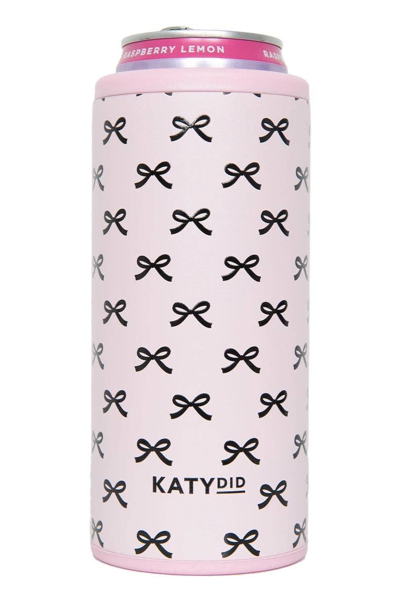 PINK MINI BOW SLIM KOOZIE