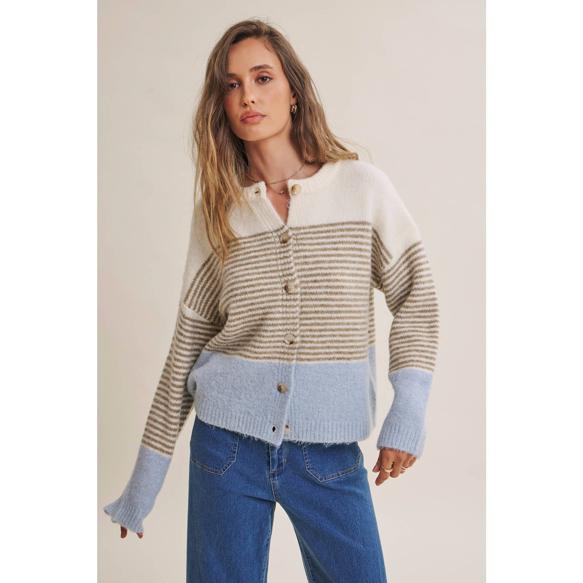 MORNING CHAI STRIPED CARDI