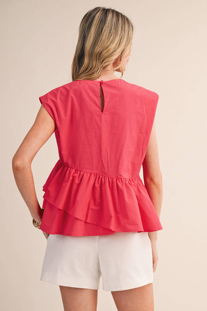 RUFFLED PEPLUM TOP