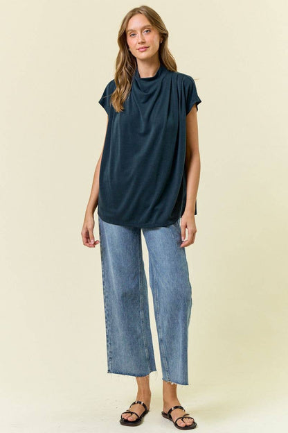 DRAPED SHOULDER TOP