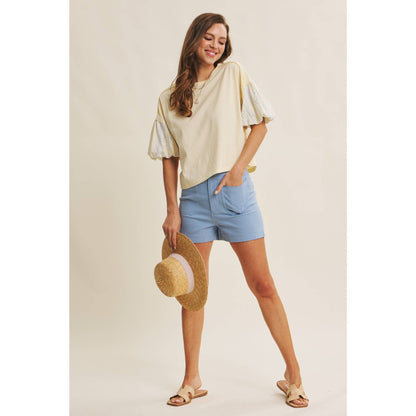 LEMON PUFF SLEEVE BLOUSE