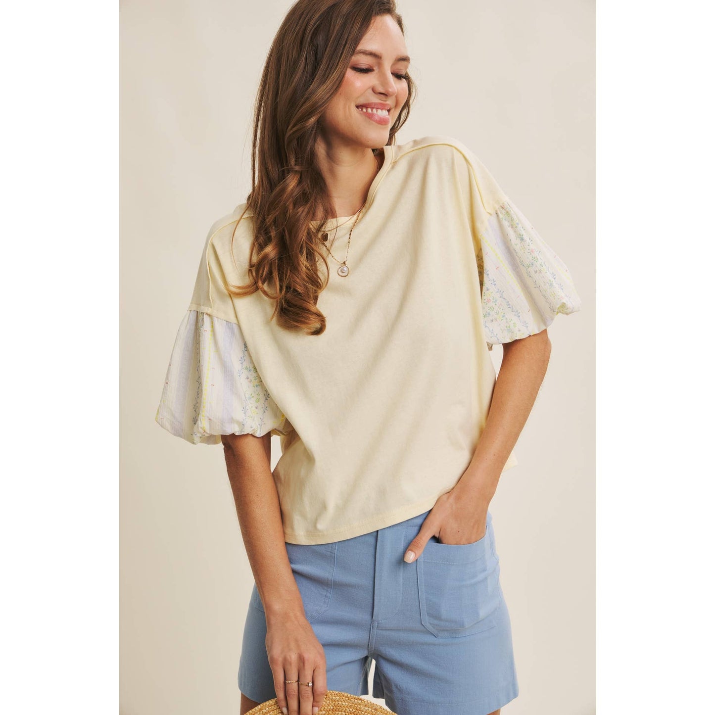 LEMON PUFF SLEEVE BLOUSE