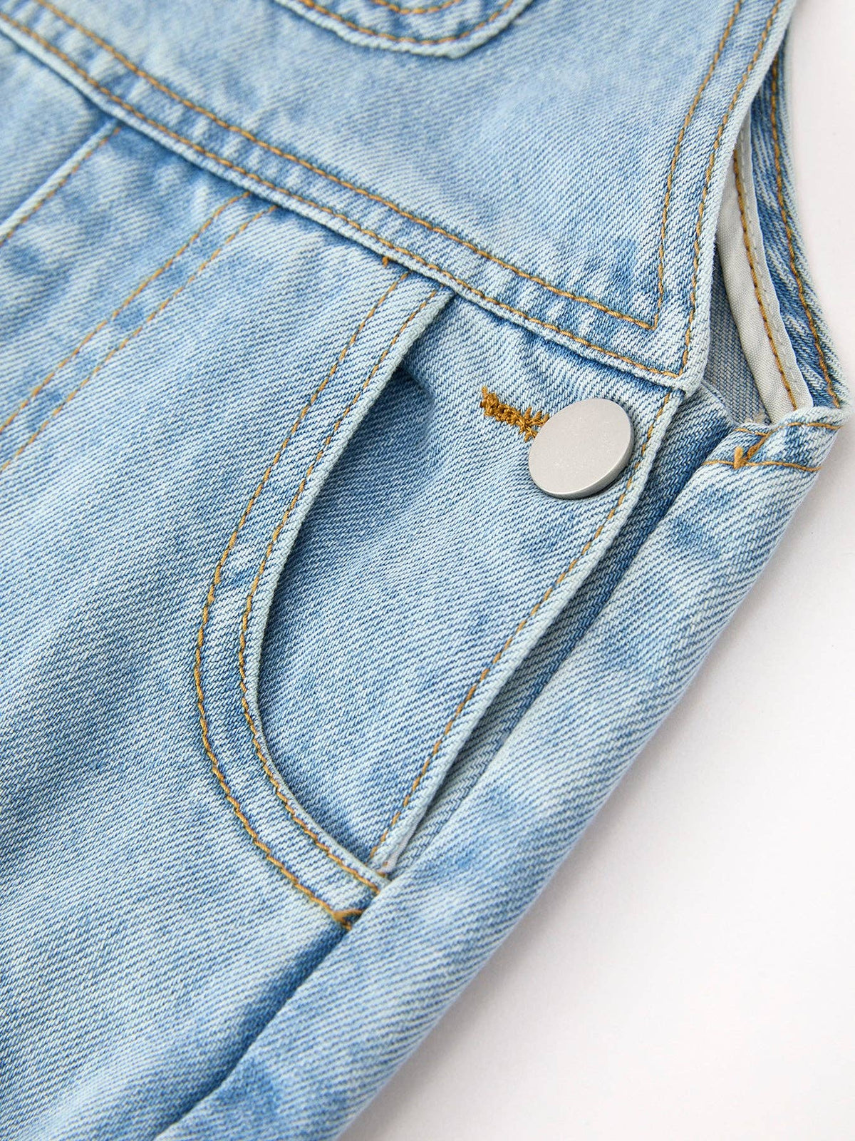 LITTLE DENIM BOW OVERALLS