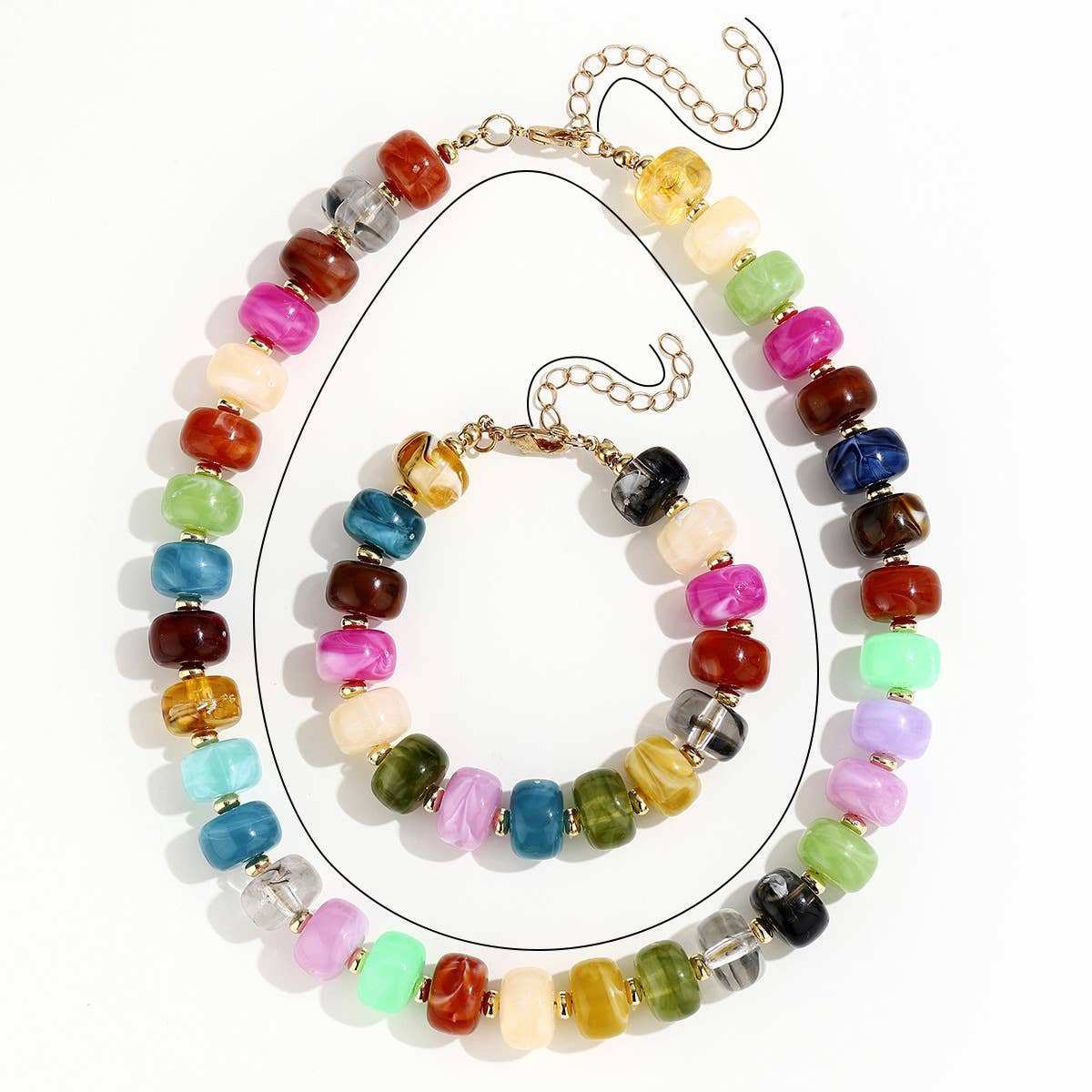 BIG MIXED BEADED BRACELET
