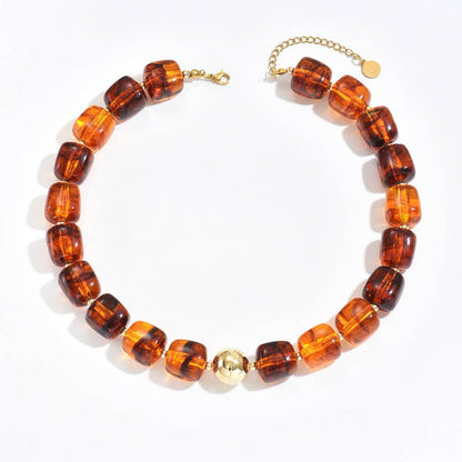 GOLD DETAIL BEADED NECKLACE
