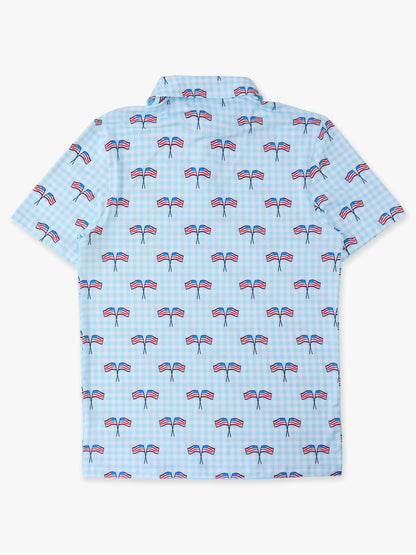 PATRIOTIC GINGHAM POLO