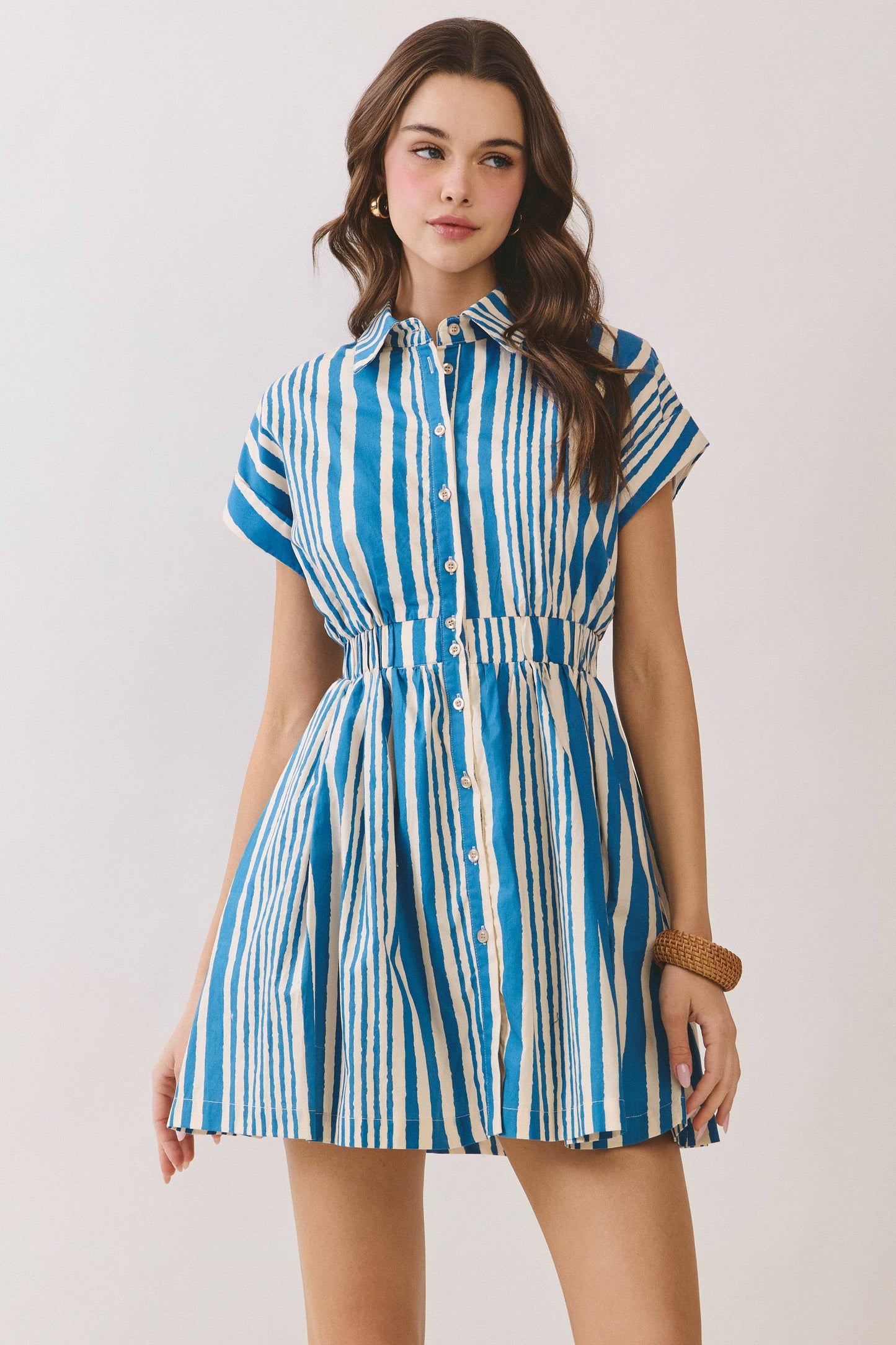 THE BLUE STRIPE MINI DRESS