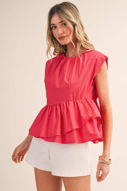 RUFFLED PEPLUM TOP
